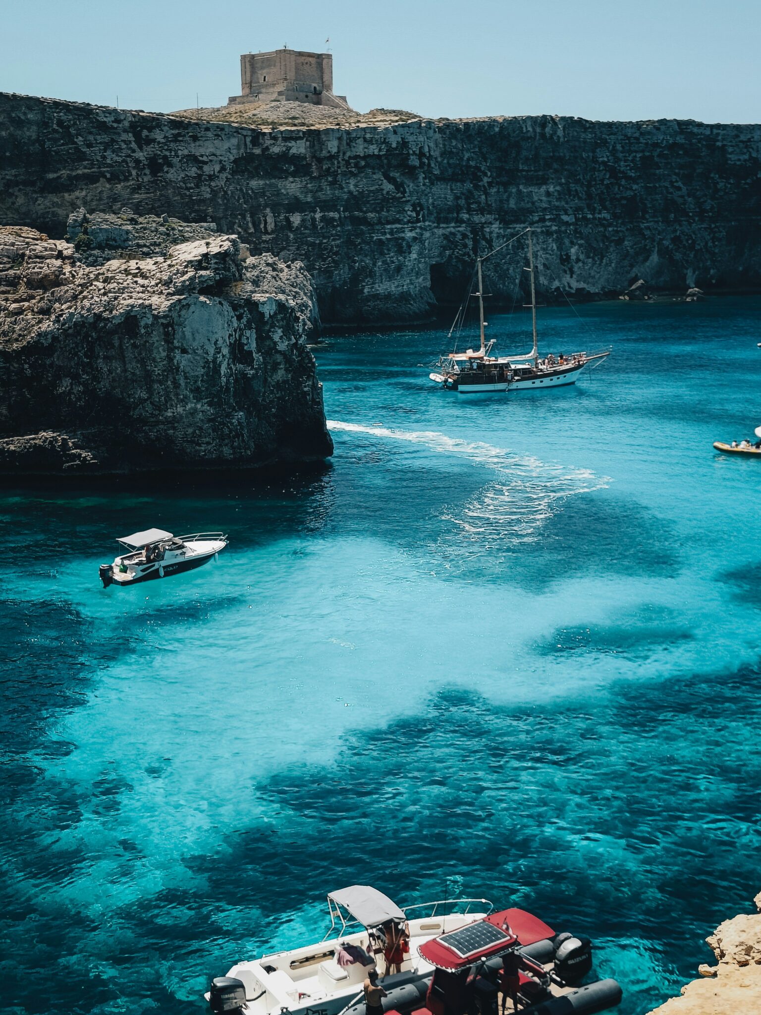 Crystal-clear water at Malta's Blue Lagoon