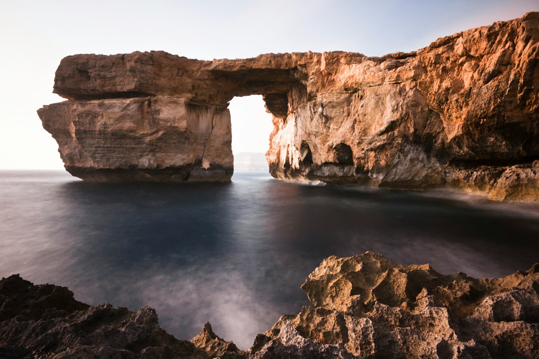 Rocky coastline and sea in Gozo