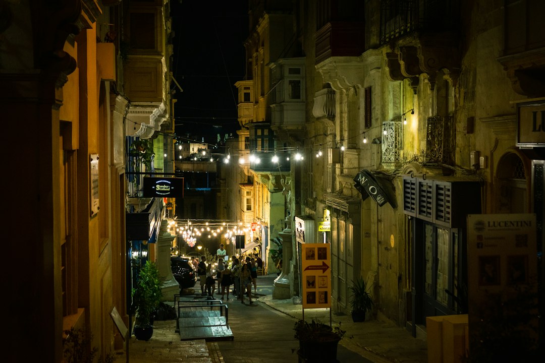 People walking through Valletta during the festive season